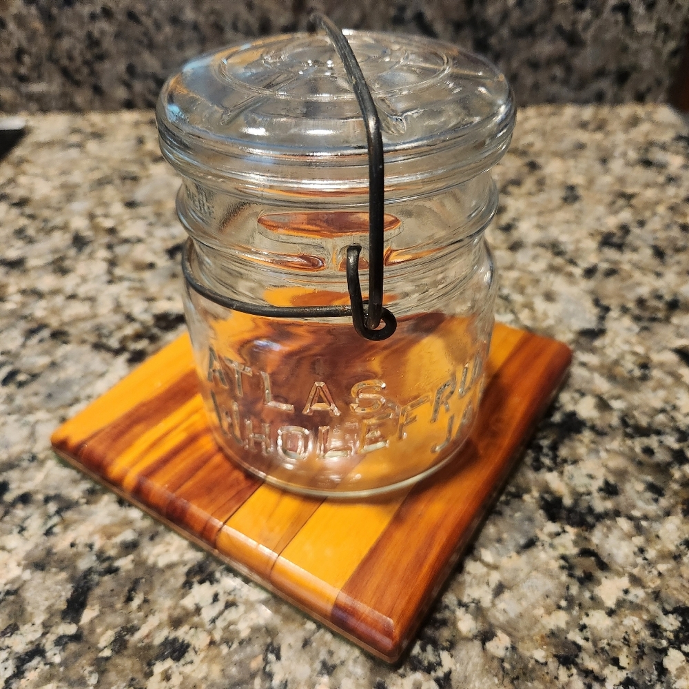 Vintage Atlas Wholefruit Glass Jar W/ Lid